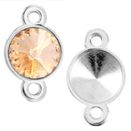 DQ metal setting/connector for 12mm Rivoli chaton Antique silver (nickel free)