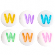 Acrylic letterbeads letter W Multicolor-White