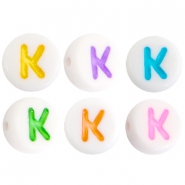Acrylic letterbeads letter K Multicolor-White