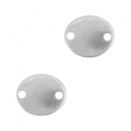 Charms connector oval DQ metal Antique Silver (nickel free)