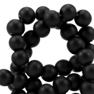 Full matt 6 mm glass beads Black