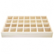 Wooden jewellery display 28 compartments Natural (natural wood colour)
