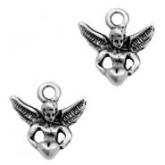 TQ metal charms angel Antique silver
