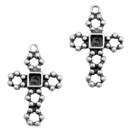 TQ metal charms cross with setting Antique silver