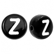Acrylic letter beads letter Z Black