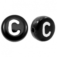 Acrylic letter beads letter C Black