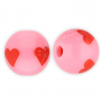 Acrylic beads with hearts 
