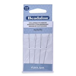 Beadalon Collapsible Eye Needles 6.4mm fine Silver