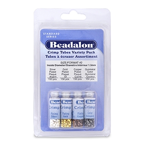 Beadalon Crimp Tube Variety Pack (1.3mm) Silver, Gold, Copper, Hematite