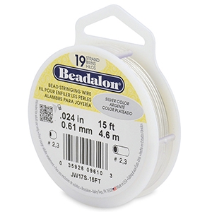 Beadalon stringing wire 19 strand 0.61mm Silver