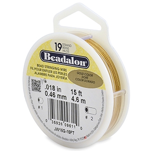 Beadalon stringing wire 19 strand 0.46mm Gold