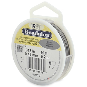 Beadalon stringing wire 19 strand 0.46mm Bright Stainless Steel