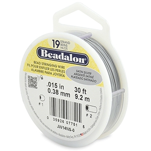 Beadalon stringing wire 19 strand 0.38mm Satin Silver