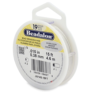 Beadalon stringing wire 19 strand 0.38mm Silver