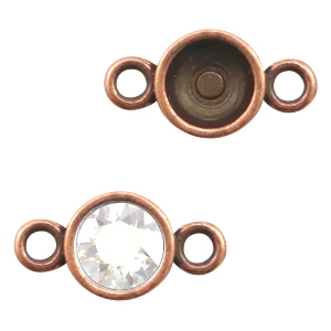 Findings TQ metal setting 2 loops for Chaton SS39 Copper (Nickel Free)