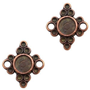 Charms TQ metal setting diamond shape Copper (Nickel Free)