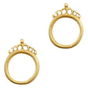 Charms TQ metal ring 18mm with crown Gold (Nickel Free)