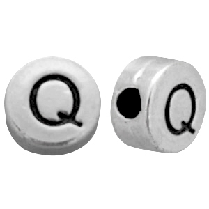 Metal-look beads letter Q Antique Silver