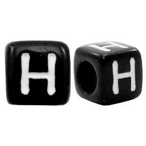 Acrylic letter beads letter H Black