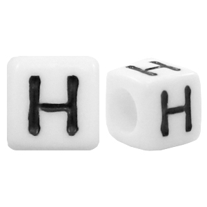 Acrylic letter beads letter H White