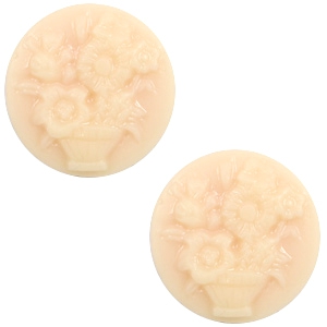 Basic cabochon cameo 20mm bouquet Light Peach-Beige