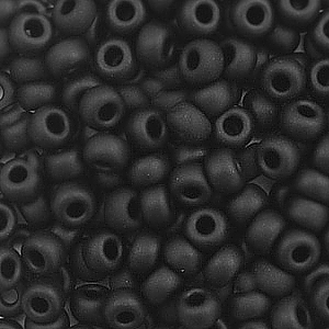 Miyuki seed beads 6/0 Matte Black 6-401f