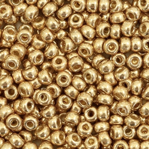Miyuki seed beads 8/0 Duracoat Galvanized Champagne Gold 8-4204
