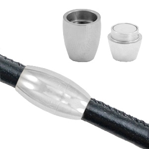 Stainless Steel findings magnetic clasp &Oslash;6mm Antique Silver