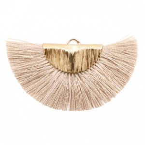 Tassels charm Gold-Misty Grey Rose