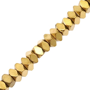 Hematite beads faceted disc Gold