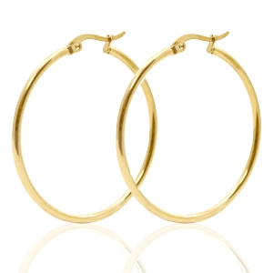 Stainless Steel earrings creole 40mm Gold