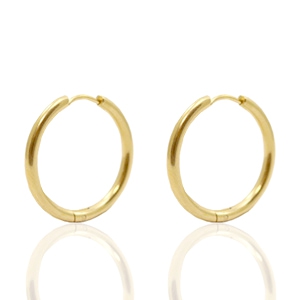 Stainless Steel earrings creole 19mm Gold