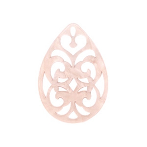 Resin pendants drop baroque 38x27mm Delicacy Rose