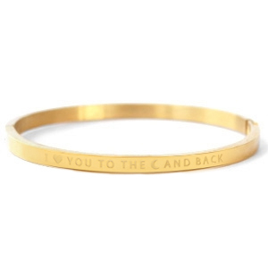 Stainless steel bracelets "I LOVE YOU TO THE MOON AND BACK" Gold