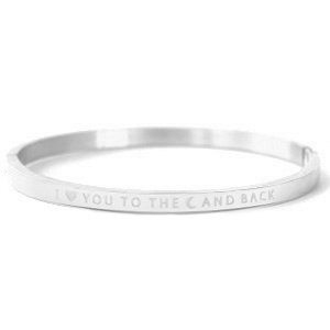Stainless steel bracelets "I LOVE YOU TO THE MOON AND BACK" Silver
