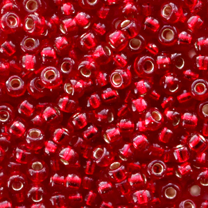 Miyuki seed beads 8/0 Silverlined Ruby 8-11