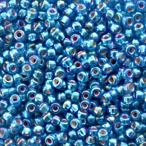 Miyuki seed beads 11/0 Silverlined AB Capri Blue 11-1025