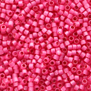 Miyuki beads delica's 11/0 Duracoat Semi Frosted Silverlined Dyed Hibiscus Pink DB-2175