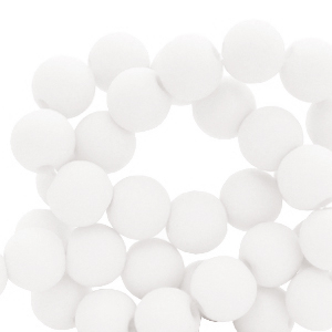 8 mm acrylic beads matt White