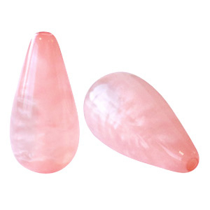 Polaris Elements drop shaped beads Mosso shiny Cloud Coral Pink