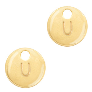 Metal charms initial U Gold (nickel free)