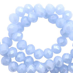 Top faceted beads 6x4mm disc Light Blue-Pearl Shine Coating