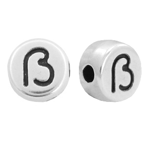 DQ European metal letter beads &szlig; Antique Silver (nickel free)