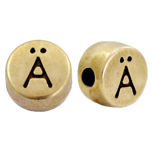 DQ European metal letter beads &Auml; Antique Bronze (nickel free)