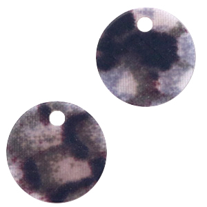 Resin pendants round 19mm snake matt Brown-Grey