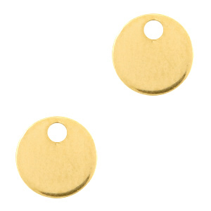 Stainless steel charms 8mm round Gold