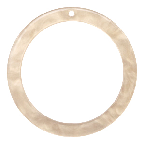 Resin pendants round 35mm Light Semolina Beige