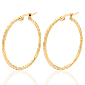 Stainless steel earrings creole 33mm Gold