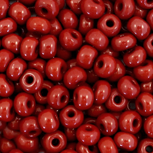 Preciosa glass seed beads 6/0-93300 Natural Opaque-Port Royale Red