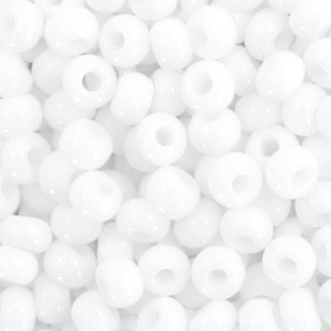 Preciosa glass seed beads 6/0-03050 Natural Opaque-White